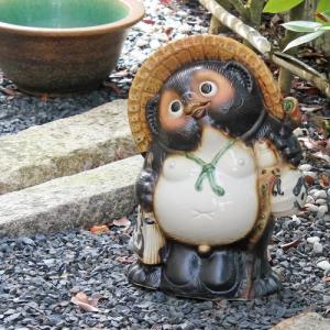 信楽焼 狸 置物 夫婦 たぬきの置物 8号 (名入れも可) 玄関 狸置物