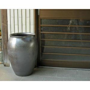 ポイント8倍]信楽焼 大きな 花瓶 コゲ ビードロ 鯉口 13号