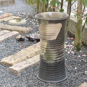 ポイント8倍]信楽焼 大きな 花瓶 黒釉大壷広口 15号 おしゃれ 大