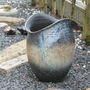 ポイント10倍]信楽焼 大きな 花瓶 窯肌 松皮 20号 おしゃれ 大壺 つぼ