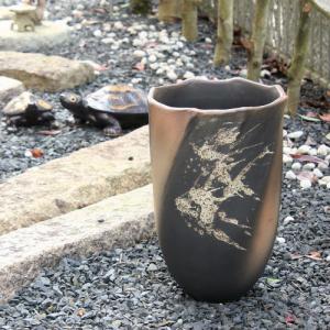 ポイント10倍]信楽焼 大きな 花瓶 窯肌 松皮 20号 おしゃれ 大壺 つぼ