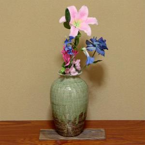 ポイント8倍]信楽焼 大きな 花瓶 黒釉大壷広口 15号 おしゃれ 大