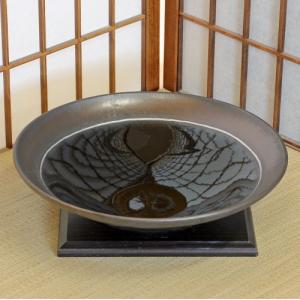 1点物 水盤 茶 ぼかし 袖師 長角 25号 花器 池坊 生け花 数量限定 和風