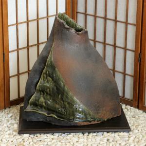 在庫数限り 信楽焼 大きな 花瓶 山絵 大壷 18号 おしゃれ 大壺 つぼ