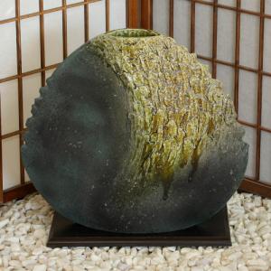 ポイント10倍]信楽焼 大きな 花瓶 窯肌 松皮 20号 おしゃれ 大壺 つぼ