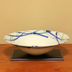 信楽焼 水盤 白ぼかし ソリ 深型 13号 花器 陶器 池坊 嵯峨御流 生け花