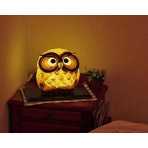 ポイント5倍]信楽焼 光が透ける照明 フクロウ 7号 黄 ふくろう 梟 陶器