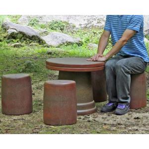 ポイント5倍]信楽焼 ガーデンチェア 古窯変石肌 スツール おしゃれ