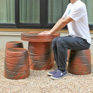 ポイント5倍]信楽焼 ガーデンチェア 古窯変石肌 スツール おしゃれ