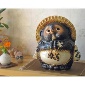 信楽焼 狸 置物 ファミリー たぬきの置物 8号 (名入れも可) 玄関 狸