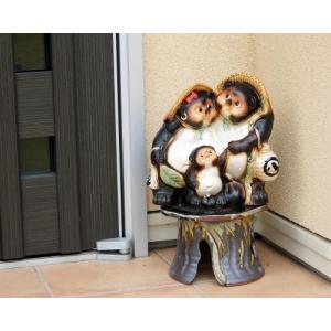 信楽焼 狸 置物 ブーケ 花入れ たぬきの置物 7号 花器 玄関 狸置物