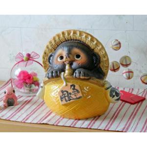 ポイント8倍]信楽焼 狸 置物 古信楽 福 たぬきの置物 20号(名入れも可