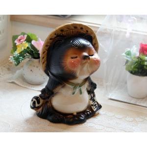 信楽焼 狸 置物 キス たぬきの置物 6号 オス(名入れも可) 玄関 狸置物