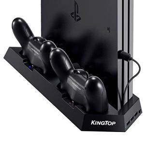 KINGTOP PS4用 放熱ファン付きスタンド コントローラー充電可能USBポート