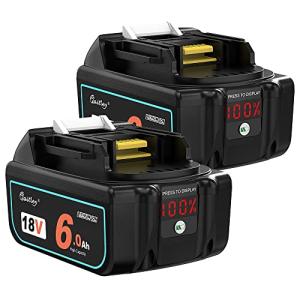 Waitley2個セットマキタ 互換 バッテリー BL1860B 18V 6.0Ah 電動工具用 バッテリー 大容量電池LEDデジタル残量表示