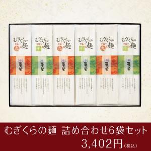 むぎくらの麺 丸麺 平麺 ギフト 6袋セット 細うどん ひやむぎ 饂飩 巽製粉 麦坐TB-A