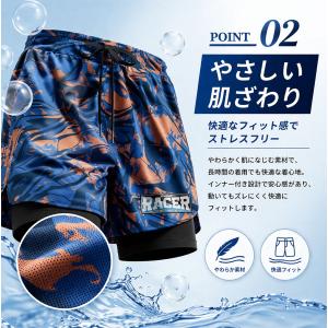 メンズ 水着 サーフパンツ インナー付 スクー...の詳細画像3