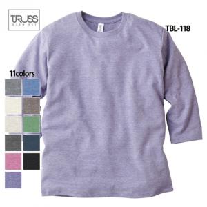 tシャツ メンズ 無地  7分袖 7分丈 薄手 丸首 インナー レディース 重ね着 シンプル 4.4オンス ( TRUSS / トラス ) TBL-118｜muji-t