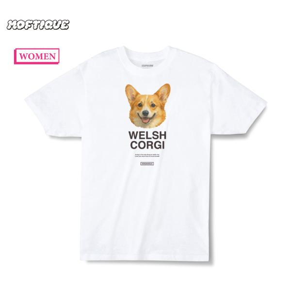 Moftique（モフティック） エントリーモデル 半袖Tシャツ コーギー 犬 ドッグ インクジェッ...