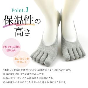 レディース フットカバー 5本指 靴下 ソック...の詳細画像3