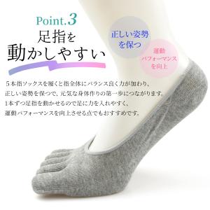 レディース フットカバー 5本指 靴下 ソック...の詳細画像5
