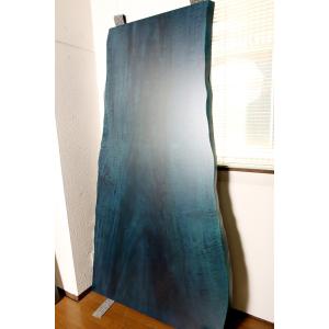 トチ 栃 一枚板 無垢 テーブル 藍染済 2100×970×45｜mukusakura