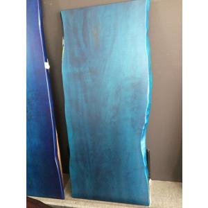 トチ 栃 一枚板 無垢 テーブル 藍染済 1820×810×47｜mukusakura