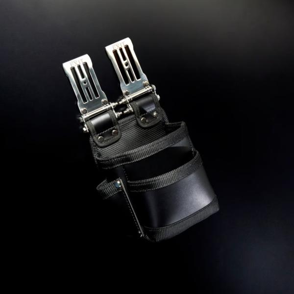 WORKERZ EXIT 腰袋２段Ｓ EXT-KB02SBK フェイクレザー メタルプレート 連結金...