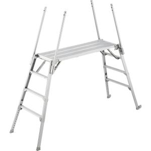 長谷川工業 DUK-1516T 可搬式作業台 手掛かり棒4本付き DUKX デューク 軽量タイプ 立ち馬  折りたたみ作業台  脚伸縮式足場台