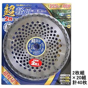 草刈りチップソー　255 40p 2箱 IWOOD 草刈りチップソー スーパー軽刈 255mm 40P 2枚組 超軽量 刈払機