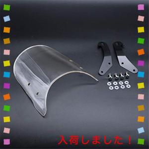 evomosa 取付簡単 原付 ウインドスクリーン 汎用 風防 メーター バイザー バイク スクーター 金具 ボルト ステー 付き（半透明）