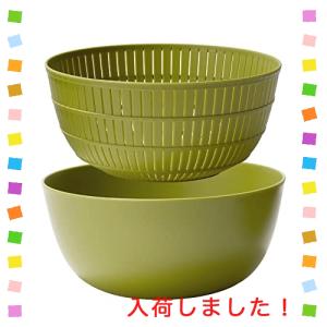 ライクイット  ざる ボウル Colander&Bowl 米とぎにも使える ザルとボール ザル:Ф22.7高10.7cm グリーン 日本製