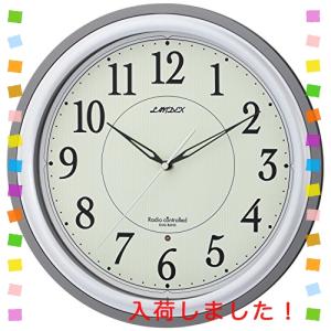 ランデックス(Landex) 掛け時計 電波 アナログ 32cm ルナセーブ 蓄光文字盤 グレー YW9143GY