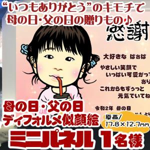 母の日のプレゼントにディフォルメ似顔絵ミニパネ...の詳細画像1
