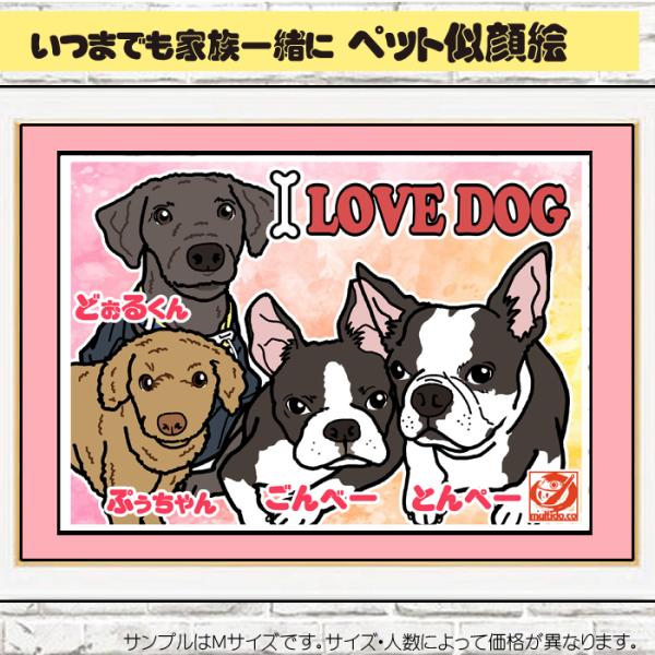 DF ペットのディフォルメ似顔絵ミニパネル／我が家のコ／追加似顔絵に対応／犬 猫イラスト ペットショ...