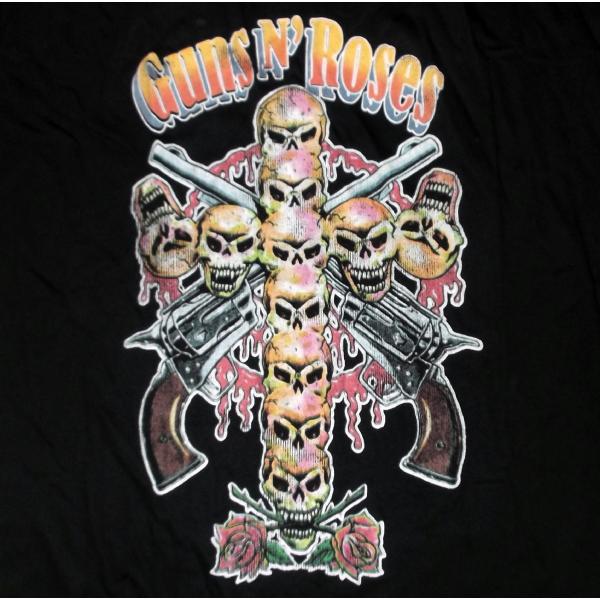 ガンズ アンド ローゼス Tシャツ Guns N' Roses SKULL CROSS 80S 正規...