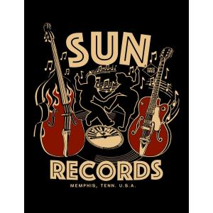 サン レコード Tシャツ Sun Record by STEADY 正規品 ウッドベース ロックＴシャツ バンドＴシャツ｜mumbles