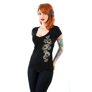 ラッキー13 Lady's - Tシャツ LUCKY13 3 SKULLS シュガースカル