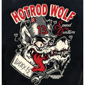 ラッキー13 Tシャツ LUCKY13 The HOT ROD WOLF 黒
