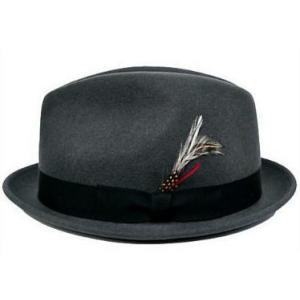 ニュー ヨーク ハット Stingy グレイ New York Hat ポークパイ フェドラ ハット...