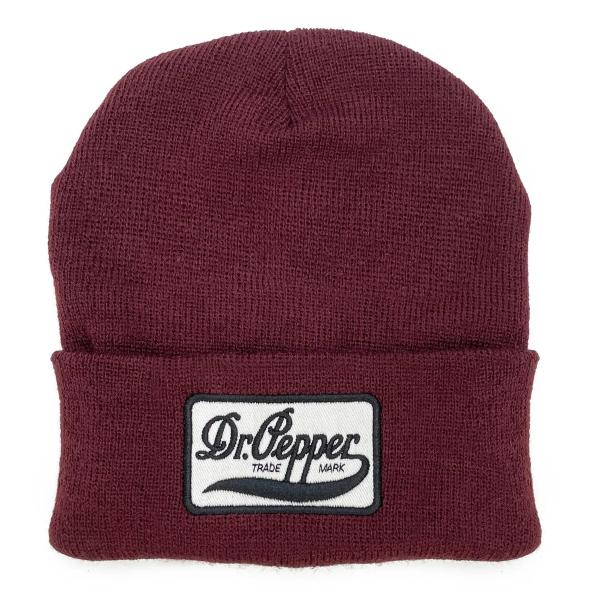 ドクター ペッパー ビーニー ニット キャップ Dr. Pepper 正規品 パッチ付き ニット帽子