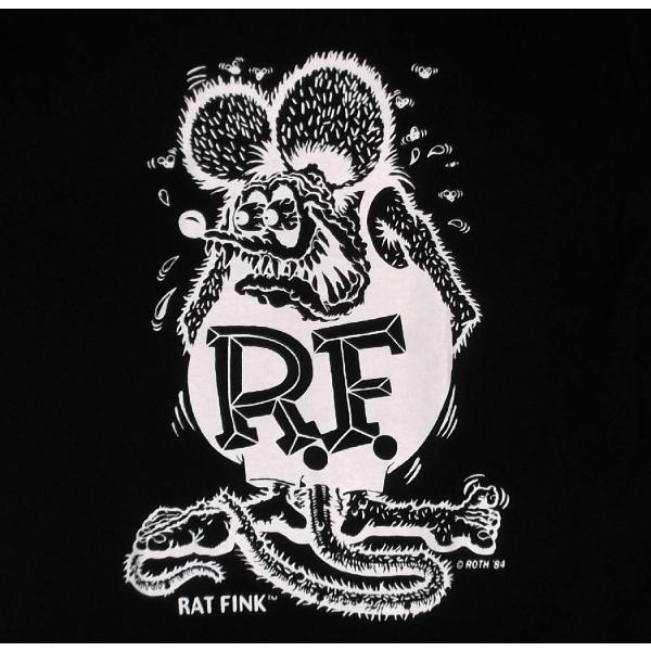 ラット フィンク Tシャツ RAT FINK 黒 モノフィンク　(ラット背中プリント) 正規品