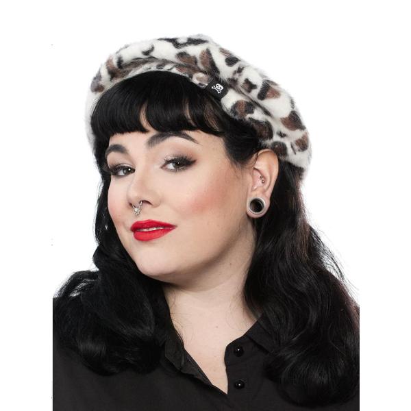 豹柄ファー ベレー帽 by Sourpuss SOURPUSS LEOPARD FUR BERET ...
