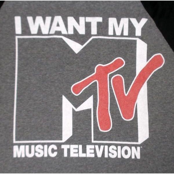 MTV ベースボールTシャツ エムティービー Music Television 長袖Tシャツ ロンT...