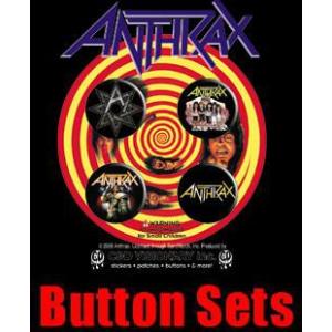アンスラックス バッジ 4p ANTHRAX 正規品 バッヂ ロックTシャツ バンドTシャツ