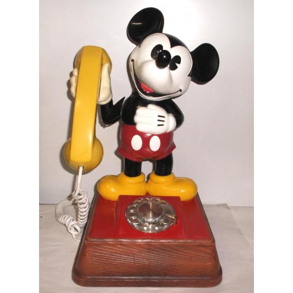 ミッキー マウス 電話機 Mickey Mouse 1976s Vintage ダイアル式 雑貨 T...