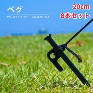 『送料無料』ペグ 20cm 強靭 スチールペグ キャンプ テント タープ 設営 レーザー溶接 伸線加工 防錆塗装｜mumeilife