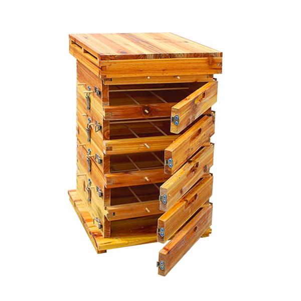 ミツバチ 巣箱 5階 蜜蜂巣箱 ワックスを煮る 養蜂箱 杉材 蜜蜂の巣箱 防湿 防虫 防水 蜂ハイブ...