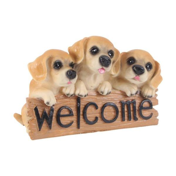 DECHOUS 置物 オブジェ 子犬 模造犬 装飾 動物 かわいい 樹脂 クラフト デスクトップ 盆...