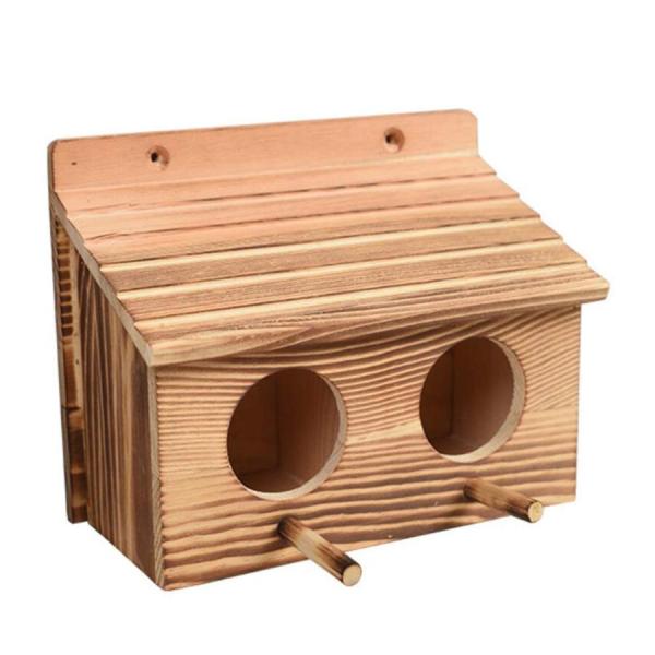 鳥巣 野鳥用巣箱 鳥小屋 木製 小鳥の巣箱 バードハウス 野鳥用 木制 小鳥巣箱 中庭 屋外 装飾 ...